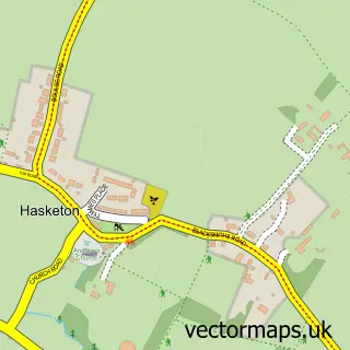 Street map sample of Hasketon, Suffolk