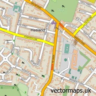 Street map sample of Hasland, Derbyshire