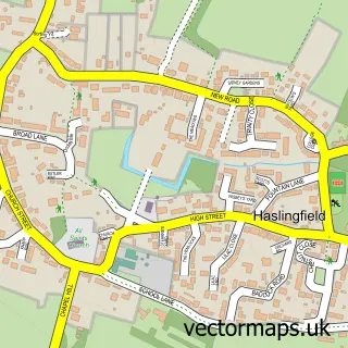 Street map sample of Haslingfield, Cambridgeshire