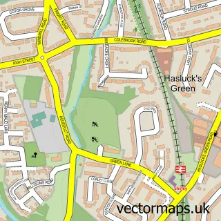 Street map sample of Haslucks Green, West Midlands