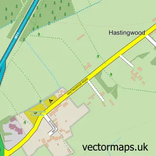 Street map sample of Hastingwood, Essex