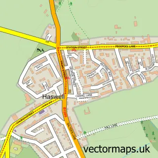 Street map sample of Haswell, Durham