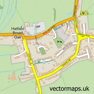 Street map sample of Hatfield Broad Oak, Essex