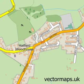 Street map sample of Hatfield Woodhouse, South Yorkshire