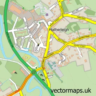 Street map sample of Hatherleigh, Devon