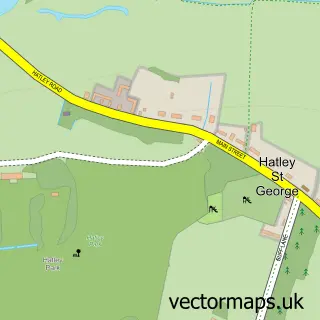 Street map sample of Hatley St George, Cambridgeshire