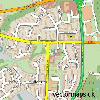 Street map sample of Hattersley, Greater Manchester
