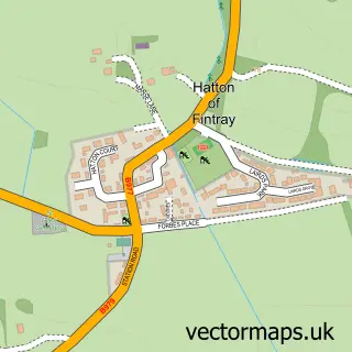 Street map sample of Hatton of Fintray, Aberdeenshire