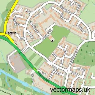 Street map sample of Hatton Park, Warwickshire