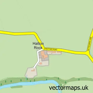 Street map sample of Hatton Rock, Warwickshire