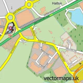 Street map sample of Hatton, Greater London