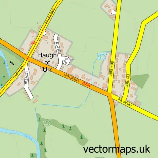 Street map sample of Haugh of Urr, The Stewartry of Kirkcudbright