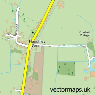 Street map sample of Haughley Green, Suffolk