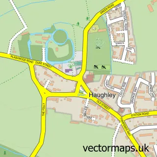 Street map sample of Haughley, Suffolk