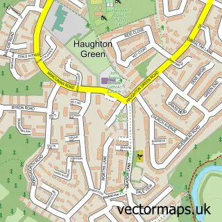 Street map sample of Haughton Green, Greater Manchester