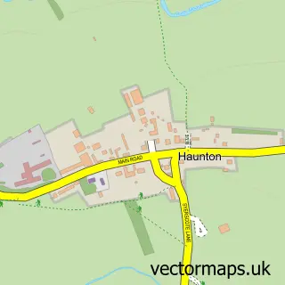 Street map sample of Haunton, Staffordshire