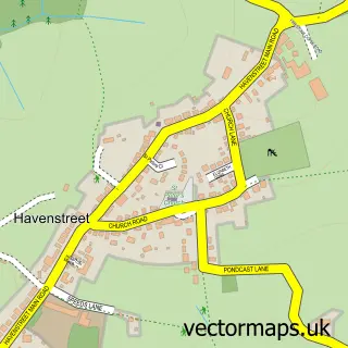 Street map sample of Havenstreet, Isle of Wight
