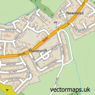 Street map sample of Havercroft, West Yorkshire
