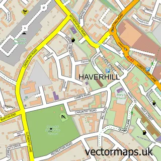 Street map sample of Haverhill, Suffolk