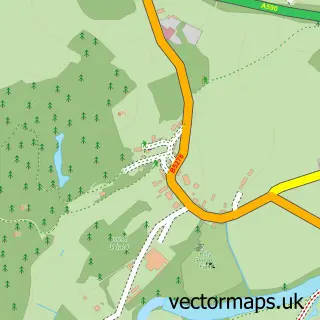 Street map sample of Haverthwaite, Cumbria