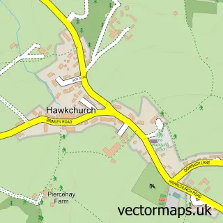Street map sample of Hawkchurch, Devon