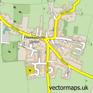 Street map sample of Hawkesbury Upton, Gloucestershire
