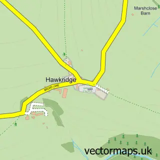 Street map sample of Hawkridge, Somerset
