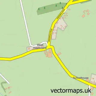 Street map sample of Hawksland, Lanarkshire