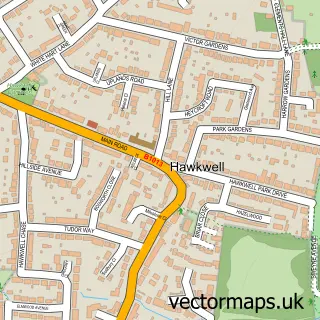 Street map sample of Hawkwell, Essex