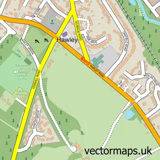 Street map sample of Hawley, Hampshire