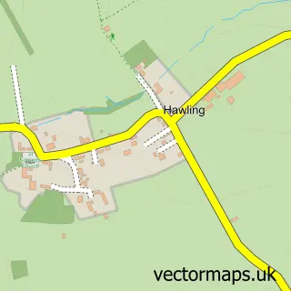 Street map sample of Hawling, Gloucestershire