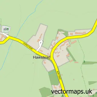Street map sample of Hawstead, Suffolk