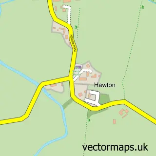 Street map sample of Hawton, Nottinghamshire