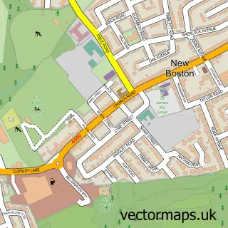 Street map sample of Haydock, Merseyside