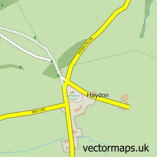 Street map sample of Haydon, Dorset