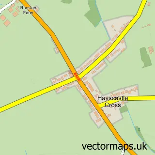 Street map sample of Hayscastle Cross, Dyfed