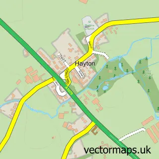 Street map sample of Hayton, East Riding of Yorkshire