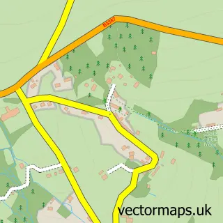 Street map sample of Haytor Vale, Devon
