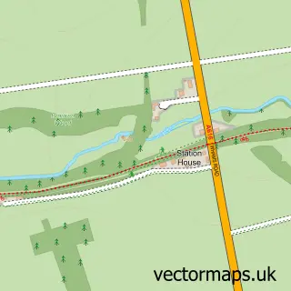 Street map sample of Hazlehead, South Yorkshire