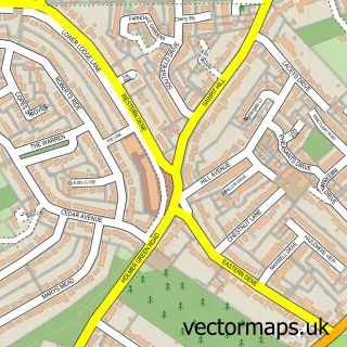 Street map sample of Hazlemere, Buckinghamshire