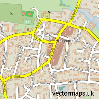 Street map sample of Heacham, Norfolk