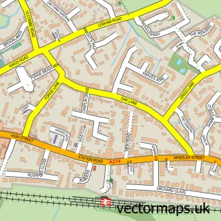 Street map sample of Headcorn, Kent