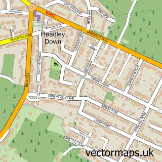 Street map sample of Headley Down, Hampshire