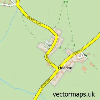 Street map sample of Headon, Nottinghamshire