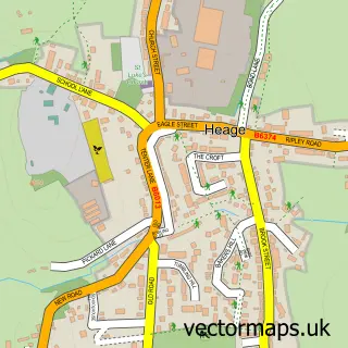 Street map sample of Heage, Derbyshire