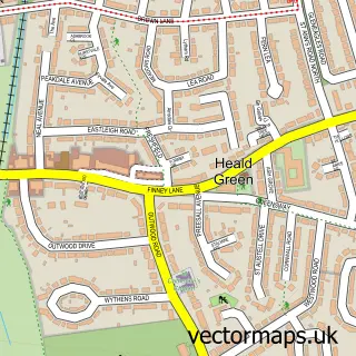 Street map sample of Heald Green, Greater Manchester