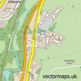 Street map sample of Healey, Lancashire
