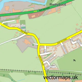 Street map sample of Heap Bridge, Greater Manchester
