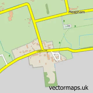Street map sample of Heapham, Lincolnshire