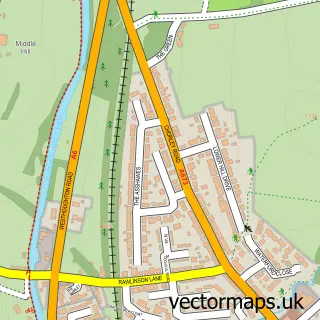 Street map sample of Heath Charnock, Lancashire
